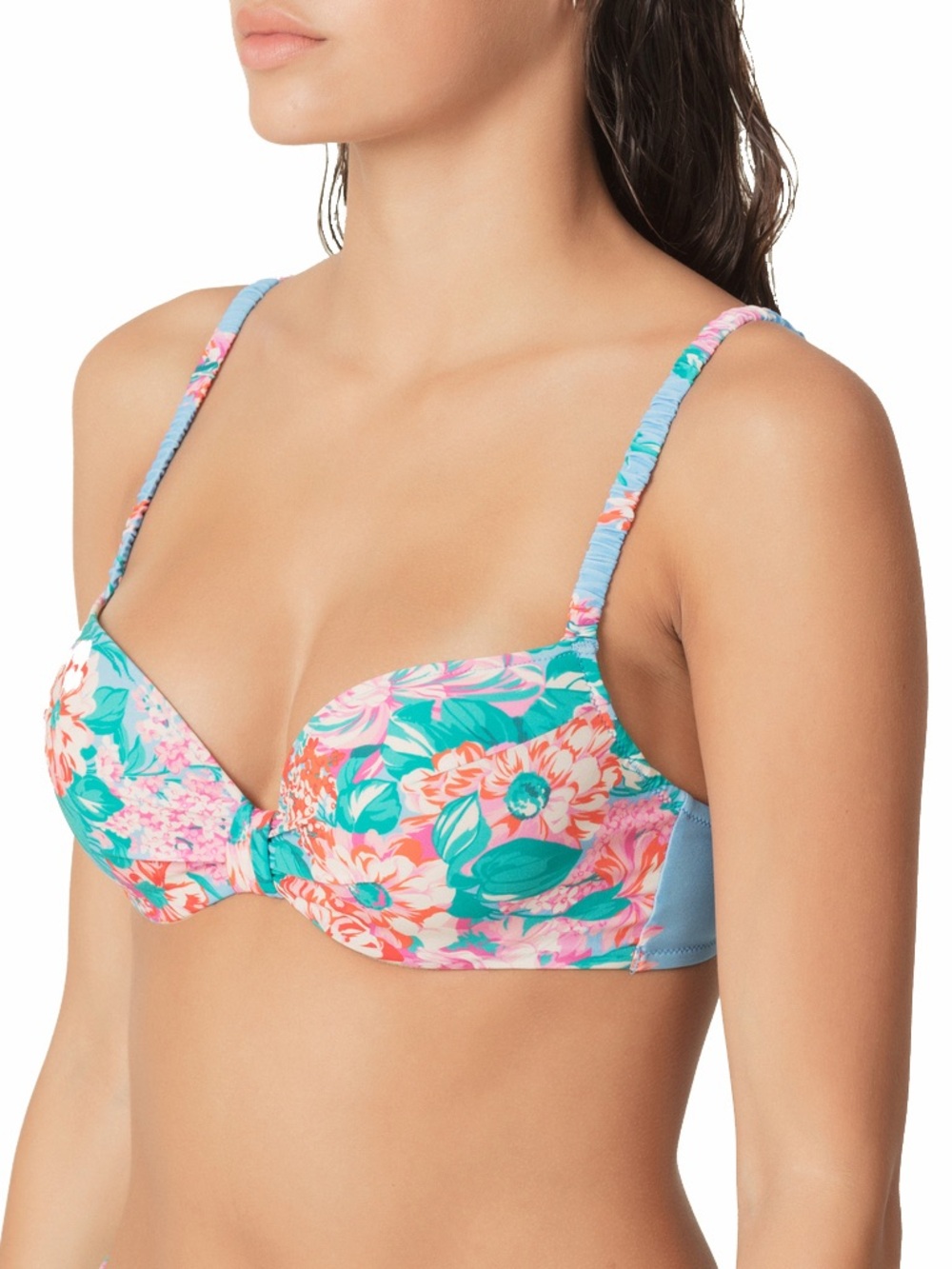 Marie Jo Blue Floral Women’s Bikini Set - Top & 2 Bottoms
